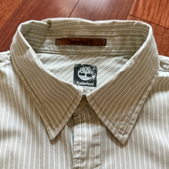 Timberland Men’s 100% Cotton Shirt Classic Regular Fit L G size Striped - Picture 4 of 14